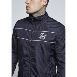 SikSilk Surge Zip Through Windbreaker - Navy