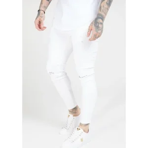 SikSilk Skinny Distressed Jeans – White