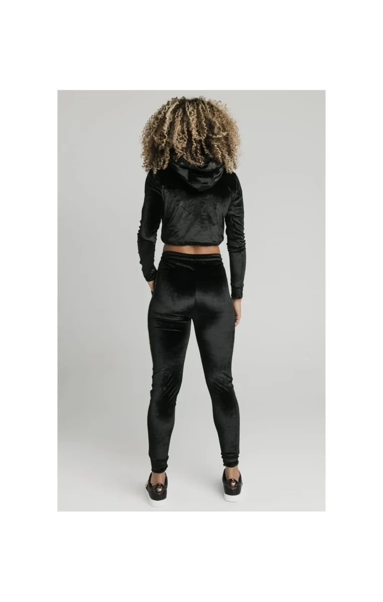 SikSilk Velour Hoodie – Black & Gold - Image 6
