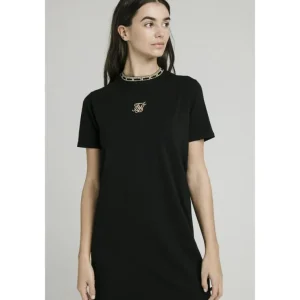 SikSilk Tape Collar T-Shirt Dress - Black