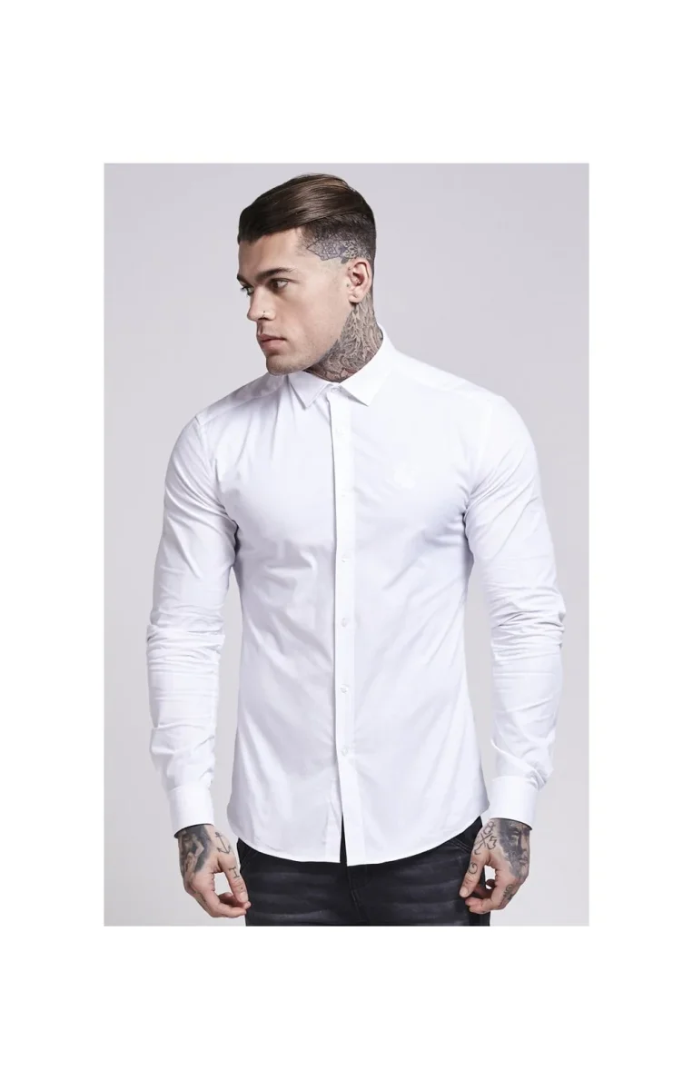 White Cotton Stretch Shirt - Image 2