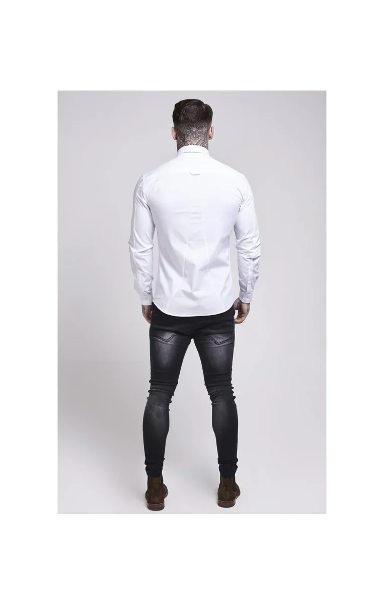White Cotton Stretch Shirt - Image 5