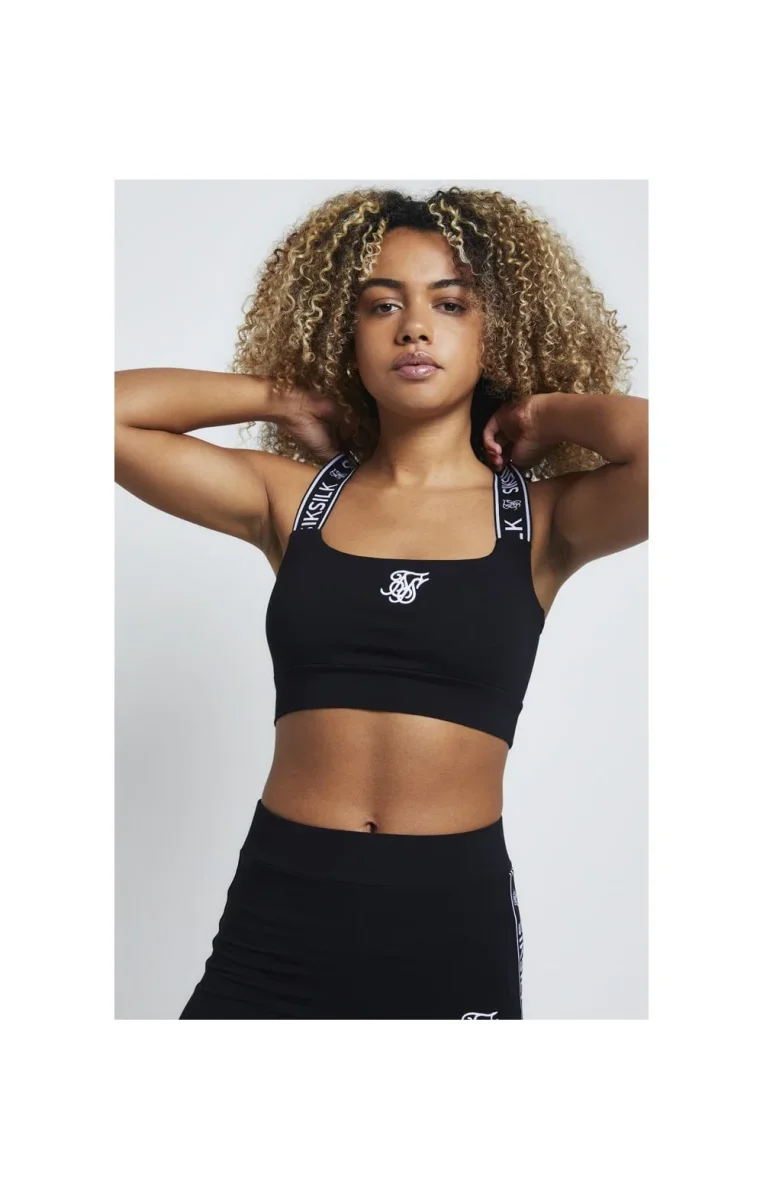 SikSilk Tape Strap Bralette - Black - Image 3
