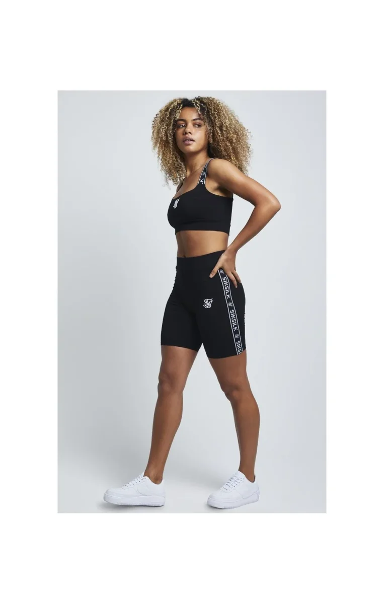 SikSilk Tape Strap Bralette - Black - Image 5