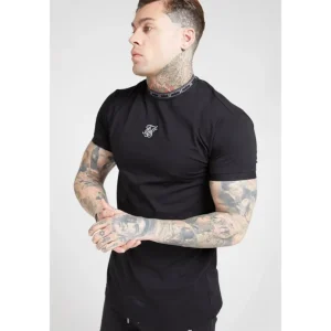 SikSilk Tape Collar Cuff Tee - Black