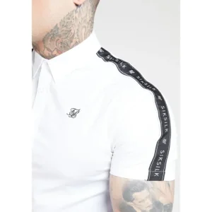SikSilk S/S Piped Tape Shirt – White