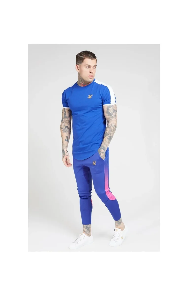 SikSilk Athlete fade Track Pants - Neon Blue - Image 6