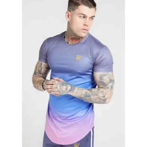 SikSilk S/S Curved Hem Fade Tee – Tri-Neon Fade