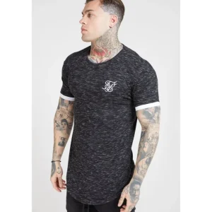 SikSilk S/S Rib Knit Fleck Tech Tee – Black