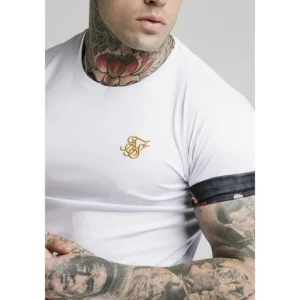 SikSilk S/S Roll Sleeve Tee – White & Floral Animal