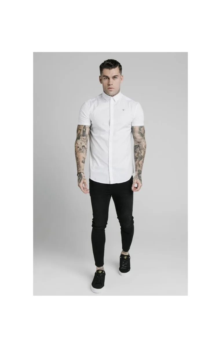 SikSilk S/S Standard Collar Shirt - White - Image 4