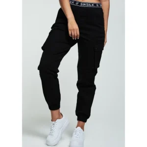 SikSilk Tape Waist Cargo Pants - Black & White