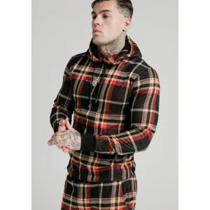 SikSilk Smart Overhead Hoodie - Multi Grain Check