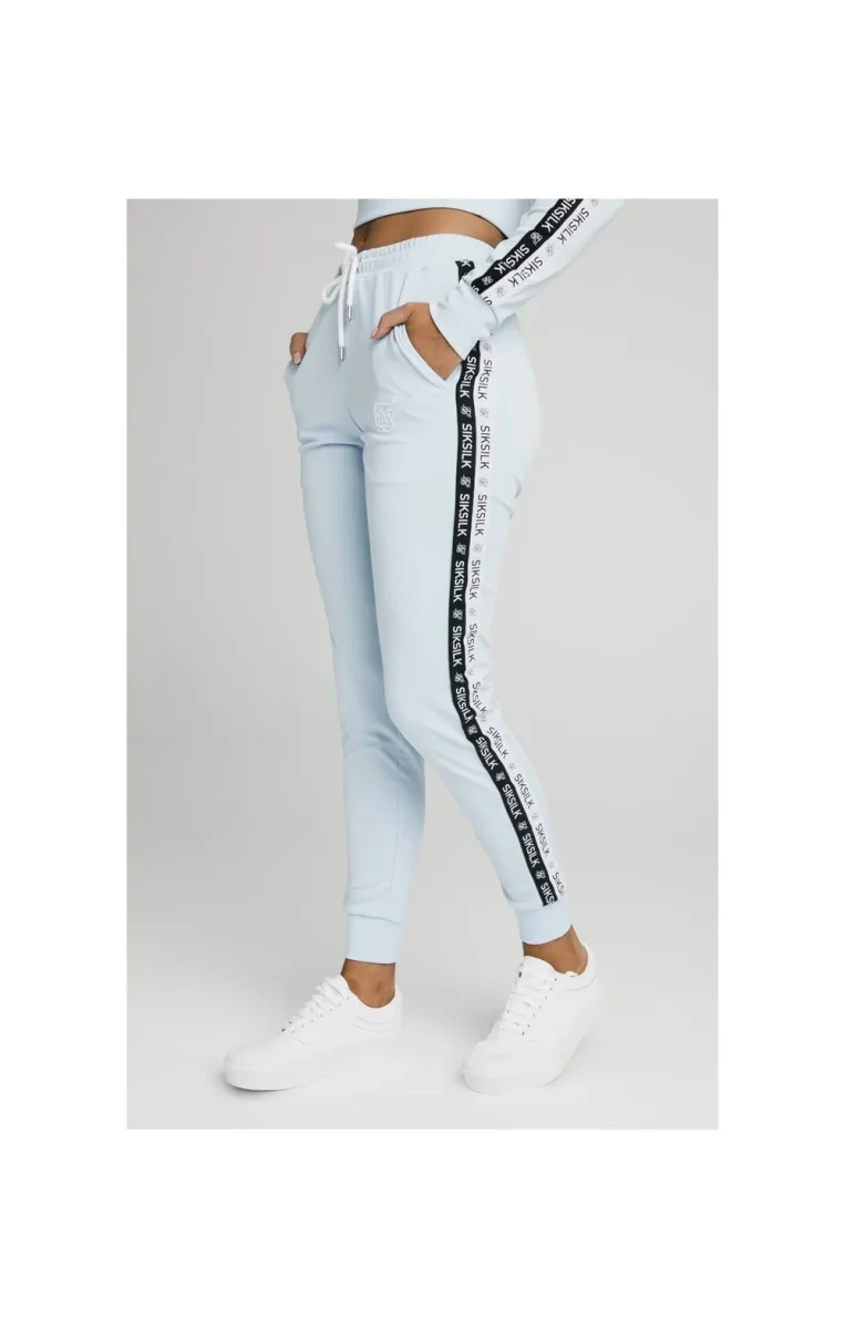 SikSilk Sky Tape Track Pants - Light Blue - Image 2