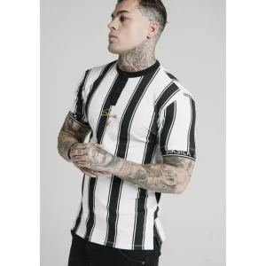 SikSilk S/S Tape Cuff Polo - Black & White