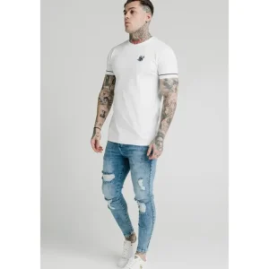 SikSilk S/S High Collar Tee - White