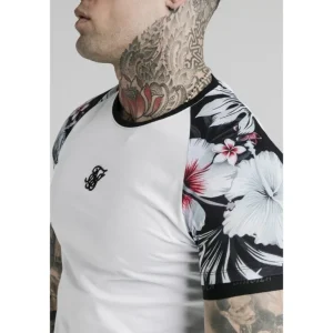 SikSilk S/S Floral Raglan Tech Tee - White