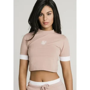 SikSilk Tape Cuff Crop Tee - Rose