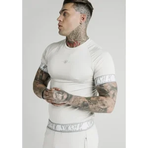 SikSilk S/S Scope Tape Tech Tee – Ice Grey