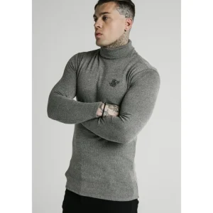 SikSilk Rib Turtle Neck - Grey