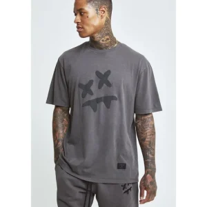 SikSilk X Steve Aoki S/S Oversize Essential Tee – Washed Grey