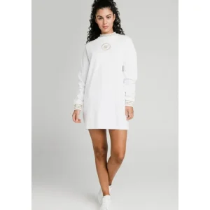 SikSilk Luxury Sweatshirt Dress - White