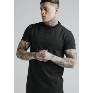 SikSilk S/S Fitted Box Tee - Black & Grey