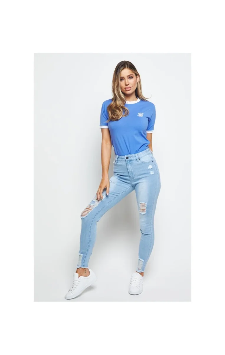 SikSilk Velocity Ringer Tee - Blue - Image 8