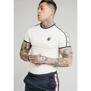 SikSilk S/S Premium Ringer Gym Tee - Off White