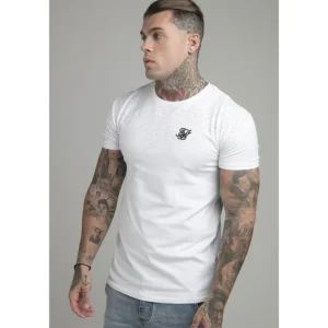 SikSilk Speckle Gym Tee - White & Pink