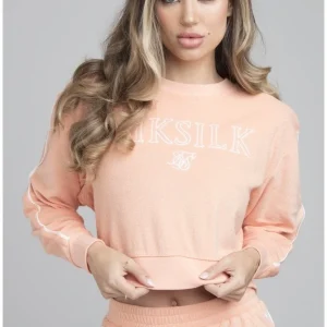 SikSilk Synergy Crop Sweat - Peach