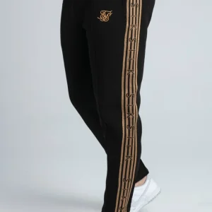 Black, Gold Knitted Tape Track Pant