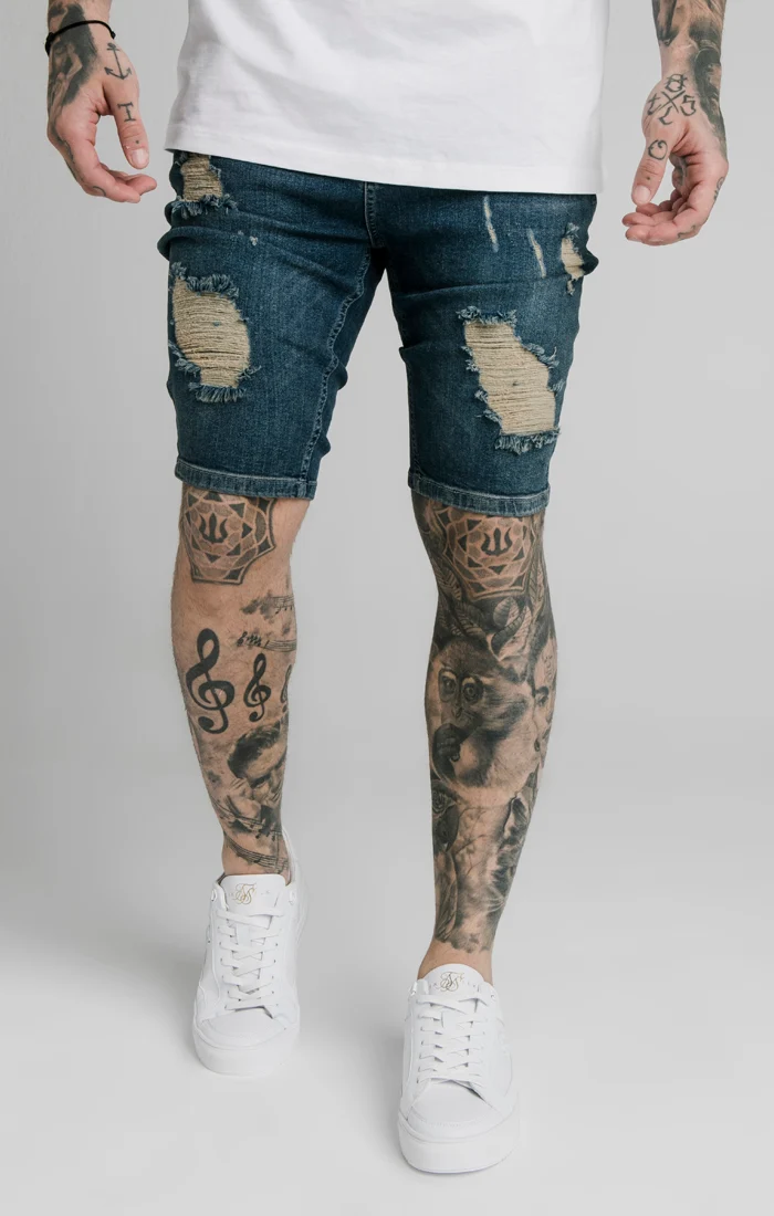 Midstone Skinny Distressed Denim Short - Image 3