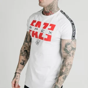 SikSilk x FaZe Apex White Raglan Tape T-Shirt