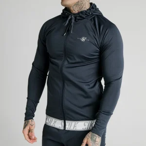 SikSilk Scope Tape Zip Through Hoodie – Navy