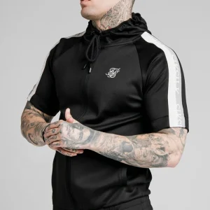 SikSilk Zip Through Hoodie Detachable Sleeves - Black
