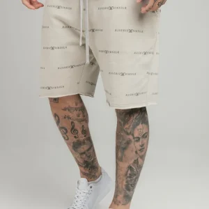 Beige Reflect Print Short