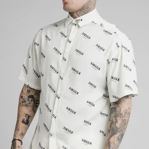 Ecru Print Resort Shirt