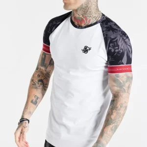SikSilk S/S Hawaii Status Tech Tee - White & Black Hawaii