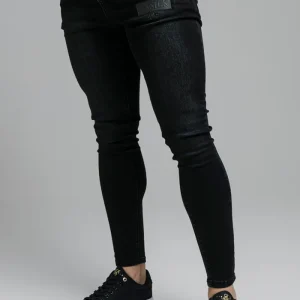 SikSilk Skinny Embossed Print Jeans - Black