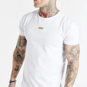 White Gold Badge Muscle Fit T-Shirt