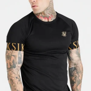 Black And Gold Elastic Cuff T-Shirt