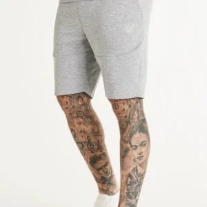 Grey Textured Fitted Short