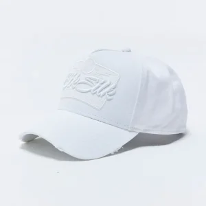 White Distressed Volt Patch Trucker Cap