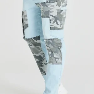 Light Blue Camo Pocket Carrot Jean