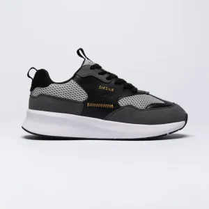 Black Mesh Running Trainer With Overlays