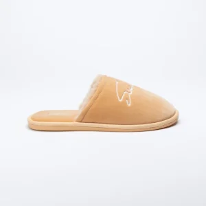 Beige Slipper With Embroidered Logo