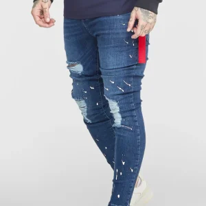 SikSilk Skinny Fit Flight Denims - Bleached Blue