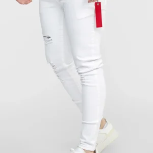 SikSilk Skinny Fit Flight Denims - White
