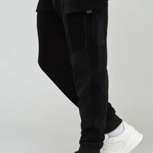 Black Corduroy Cargo Joggers